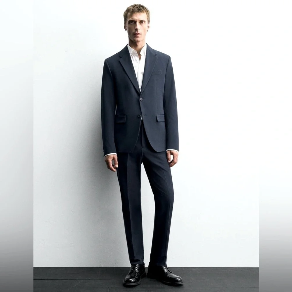 Zara Men's Classic Black Comfort Suit Jacket Blazer Size 34